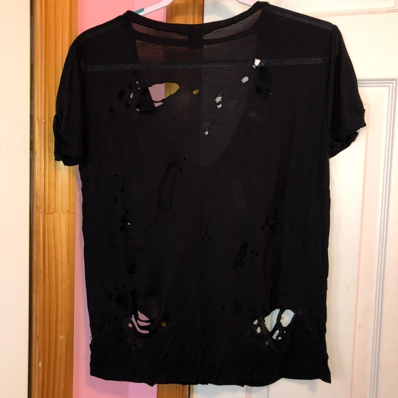Distressed Ripped Cut Out Tee - Picture 7 of 7